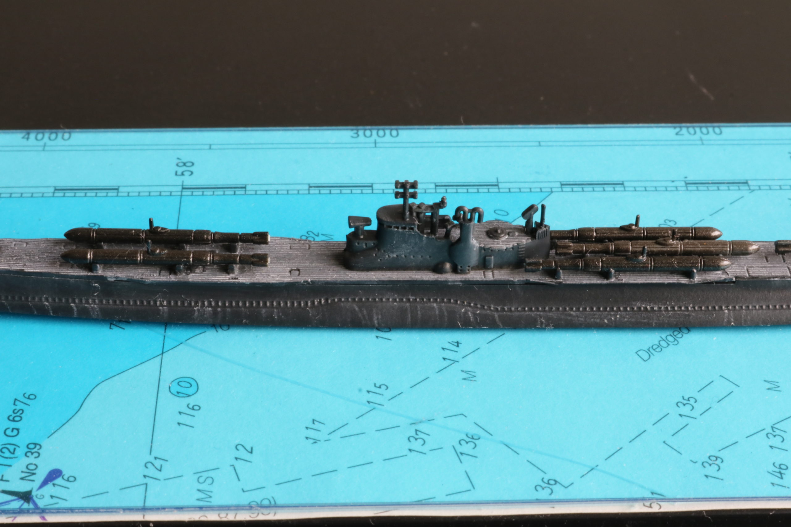 海図を使った1/700艦艇模型のディスプレー方法