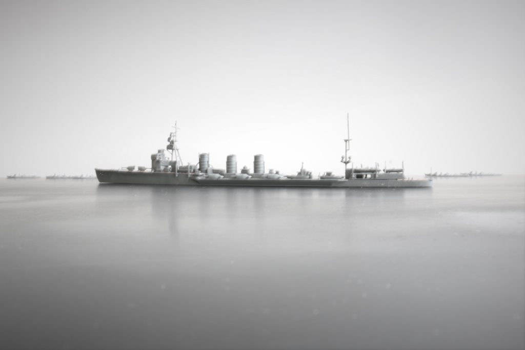 １/3000艦艇模型（フジミ集める軍艦シリーズ）を使った
1/700情景写真