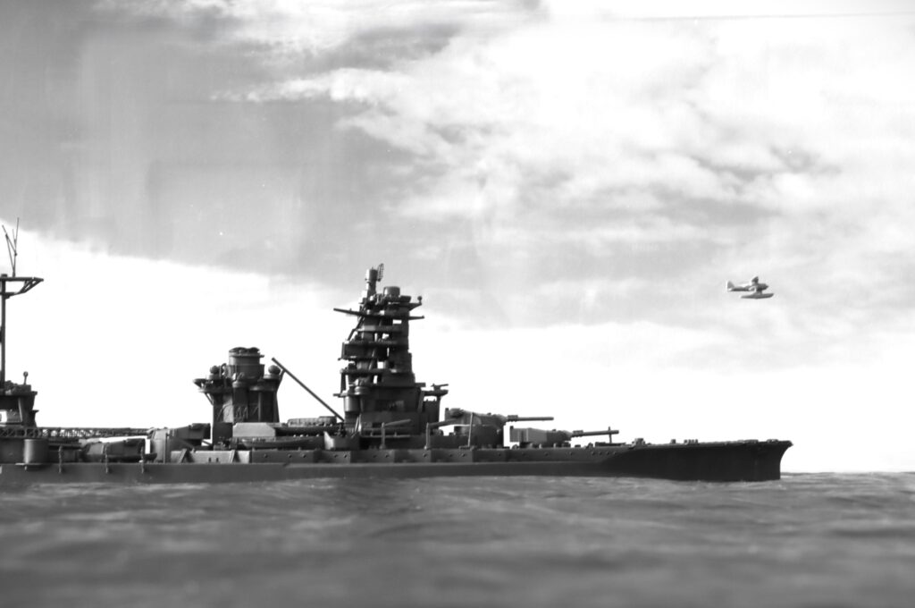 艦載機発艦-1 
Carrier-based planes take off-1 
1/700艦艇模型での航空機発艦シーン